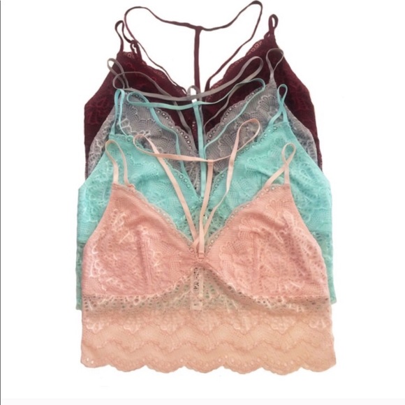 Mint Blue Lace Bralette Stylish Strap - Picture 2 of 5